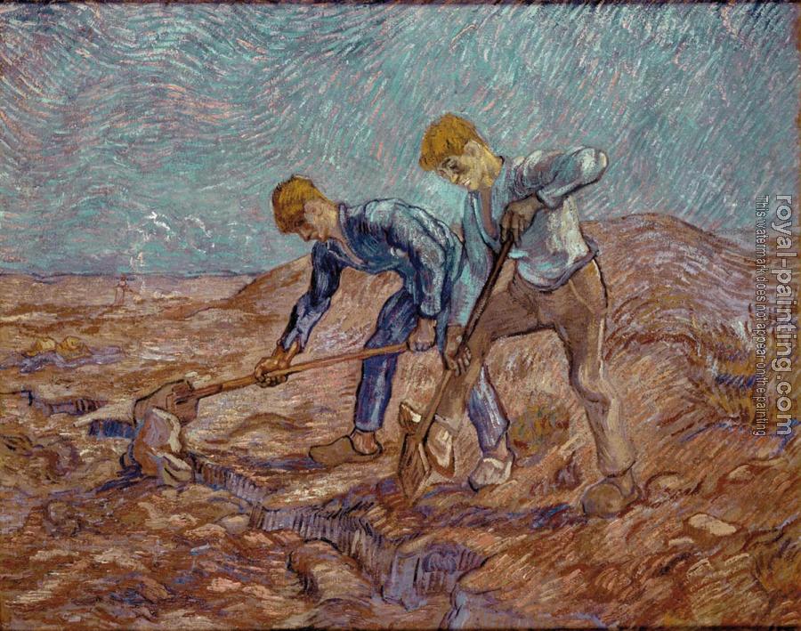 Vincent Van Gogh : Two Diggers(after Millet) Vincent Van Gogh : Two Diggers(after Millet)